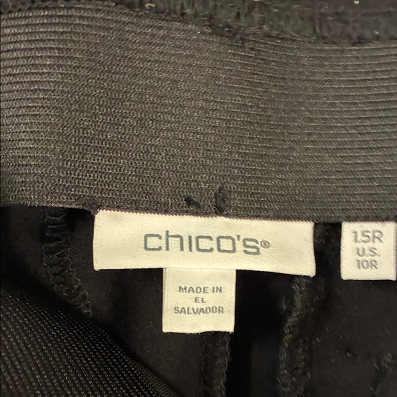 Chico's Black Wide-Leg sailor Pants with Gold Buttons - Picture 3 of 3